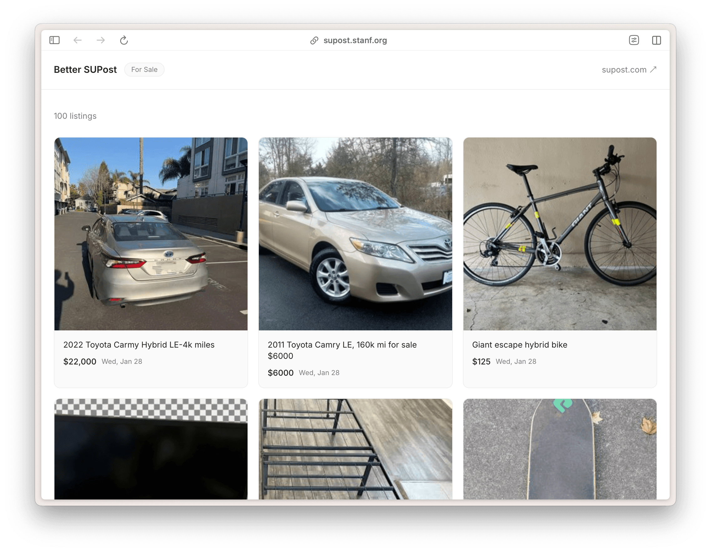 a screenshot of the Better SUPost website